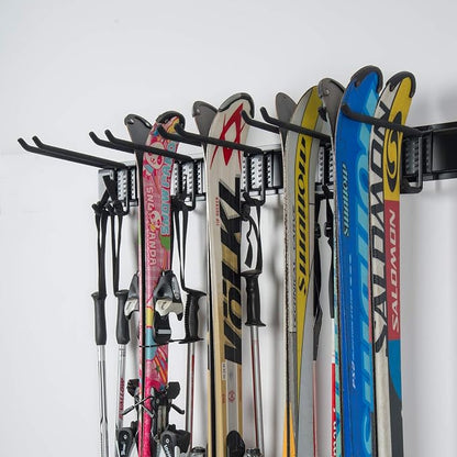 WALMANN Garage Storage Organization System Ski Wall Rack Up to 10 Pairs of Skis - Image 6