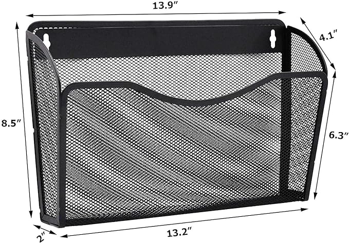 EASEPRES 6 Single Pocket Mesh Hanging File Organizer, Vertical Wall Mounted - Image 2