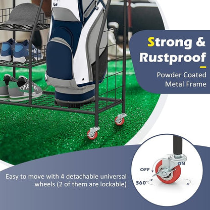 GYMAX Golf Bag Organizer, Golf Storage Garage Organizer - Image 4