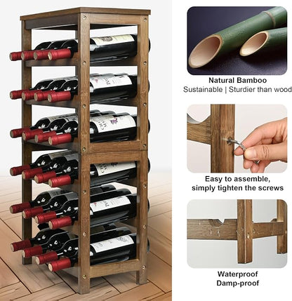 VASMIA Wine Rack Freestanding Floor, 6-Tier Display Wine Storage Shelves - Image 3