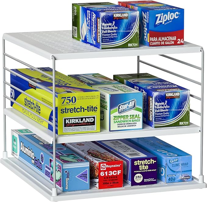 Upgraded Cabinet Organizers and Storage -Divided Compartment Holder by WANCHIY