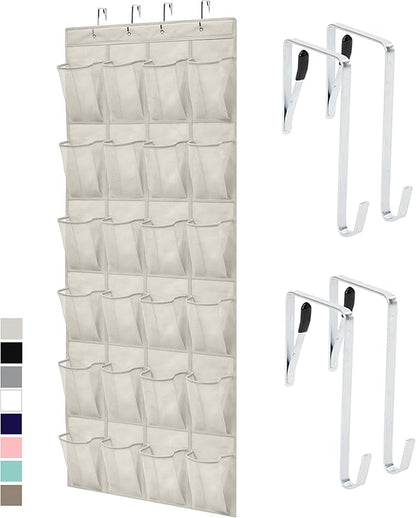 GORILLA GRIP Over the Door Shoe Organizer, 24 Large Breathable Mesh Pockets by GorillaGrip
