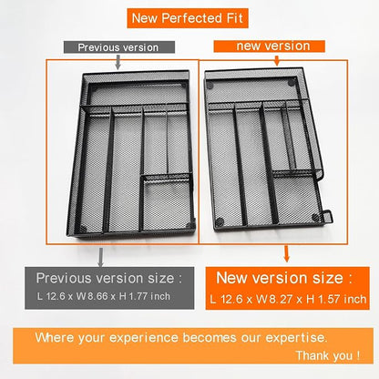 2-Pack Metal Mesh Desk Drawer Organizer Tray Set, 6-Compartment Office Drawer - Image 4