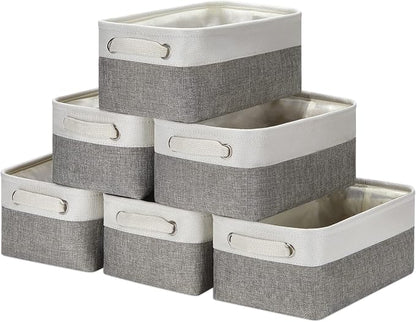 HNZIGE Small Organizer Bins for Shelf, Small Fabric Collapsible Baskets for by HNZIGE