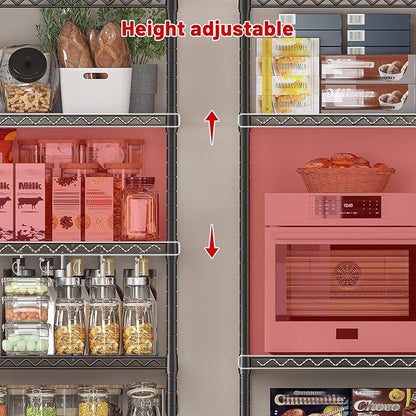 REIBII 45.5''W Storage Shelves Wire Shelving, 5 Tier Pantry Shelves - Image 6