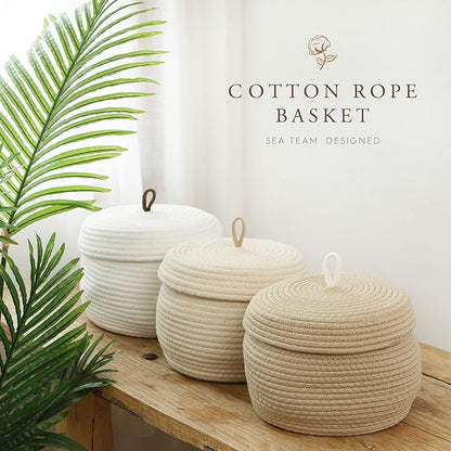 Sea Team Round Cotton Rope Storage Basket - Image 3