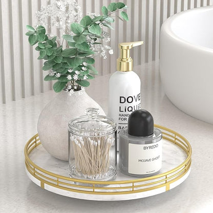 White Marble Lazy Susan Turntable by AMH