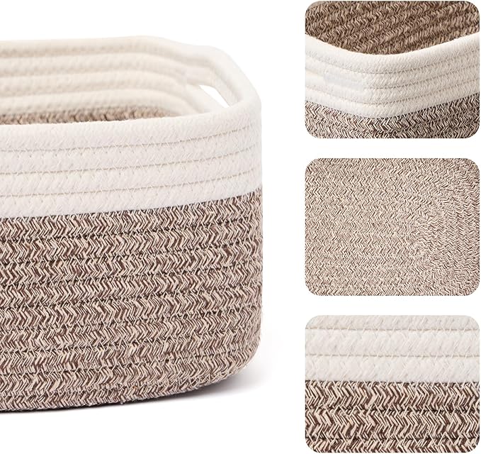 Small Storage Baskets for Organizing | Closet Organizer Bins | Shelf Toy Basket - Image 2