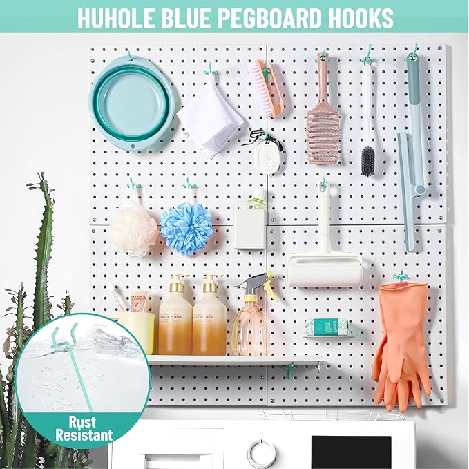 HUHOLE Pegboard Hooks 2 Inch 50PC, Fit 1/4" or 1/8" Pegboard, Ideal Peg Board - Image 5