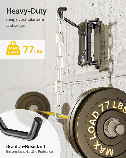 monTEK Heavy duty Bike Wall Mount, Swivel Bike Wall Hanger Holds Up to 77lbs - Image 2