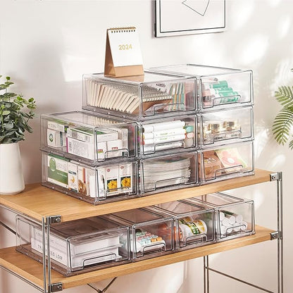 clear Drawer-Type Plastic Storage Box Bins Organizer，Family First Aid Kits - Image 5
