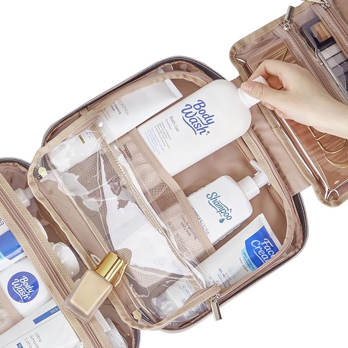 NISHEL Travel Toiletry Bag for women, Portable Hanging Organizer for Full-Sized - Image 5