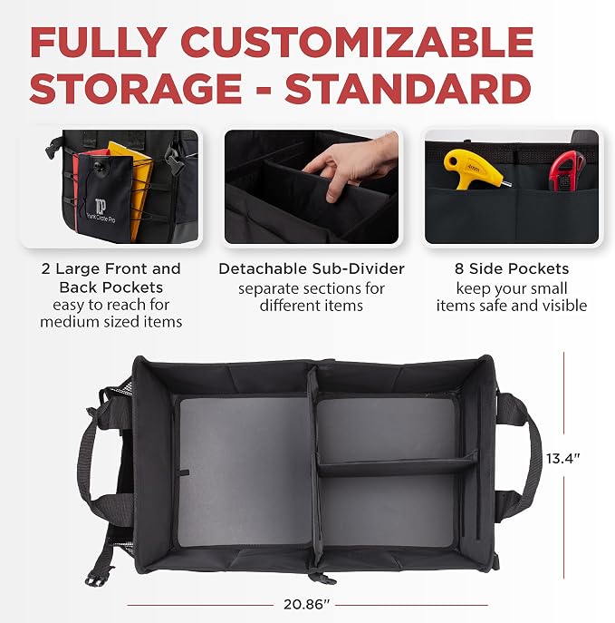 TRUNKCRATEPRO Car Organizers and Storage Premium Adjustable Multi Compartments - Image 2