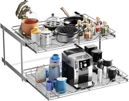 HOLDN’ STORAGE Two Tier Pull Out Cabinet Organizer, Individual Sliding Drawers by HOLDN%E2%80%99STORAGE