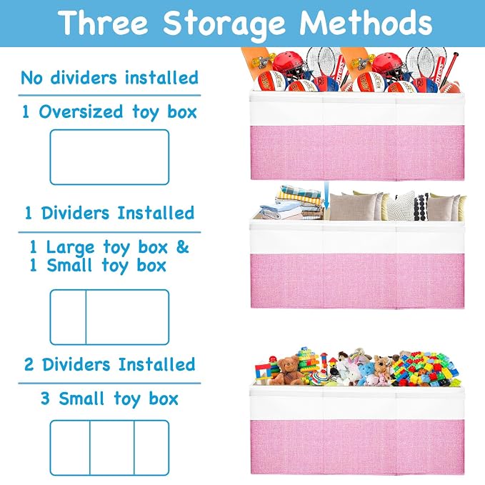 Large Toy Box Chest, Toy Storage Organizer, Storage Bins - Image 6