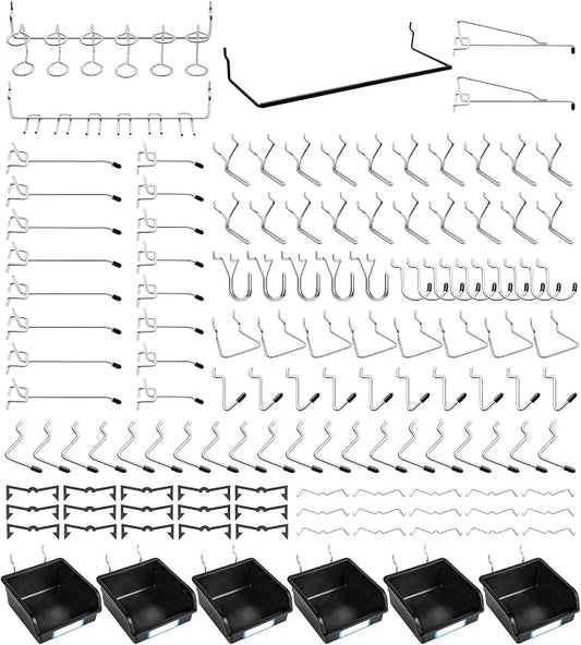 Pegboard Hooks, with Bins, Peg Locks, by FRIMOONY