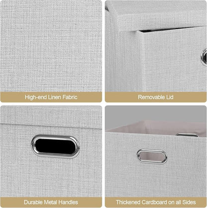 Posprica Storage Bins with Lids, 13×13×13 Foldable Storage Cube Baskets Boxes - Image 4