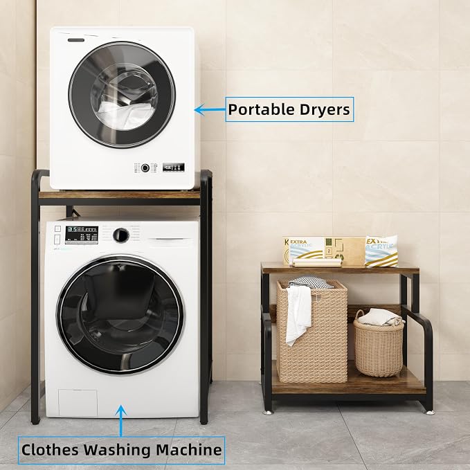 3-Tier Bathroom Room Shelf Washing Machine Storage Utility Rack Over The Toilet - Image 5