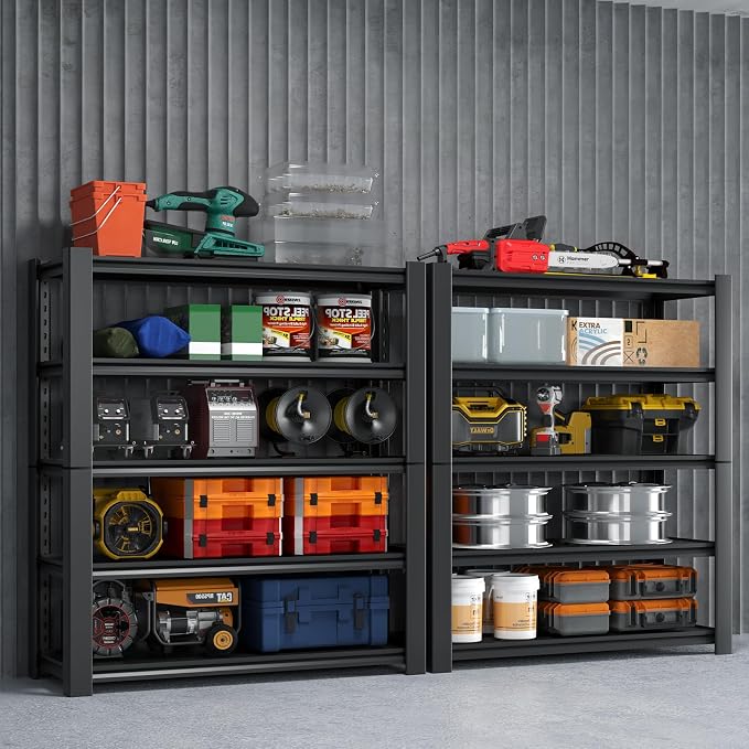 Heavy Duty 5-Tier Garage Storage Shelving Unit, Boltless Metal Rack by WOZBUD