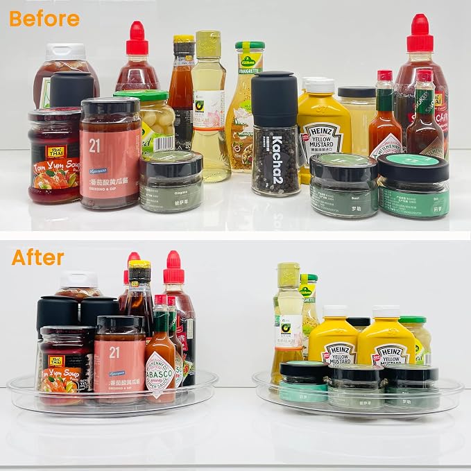 vacane Large 13" Lazy Susan Cabinet Organizer, Non-Skid Lazy Susan Turntable - Image 3