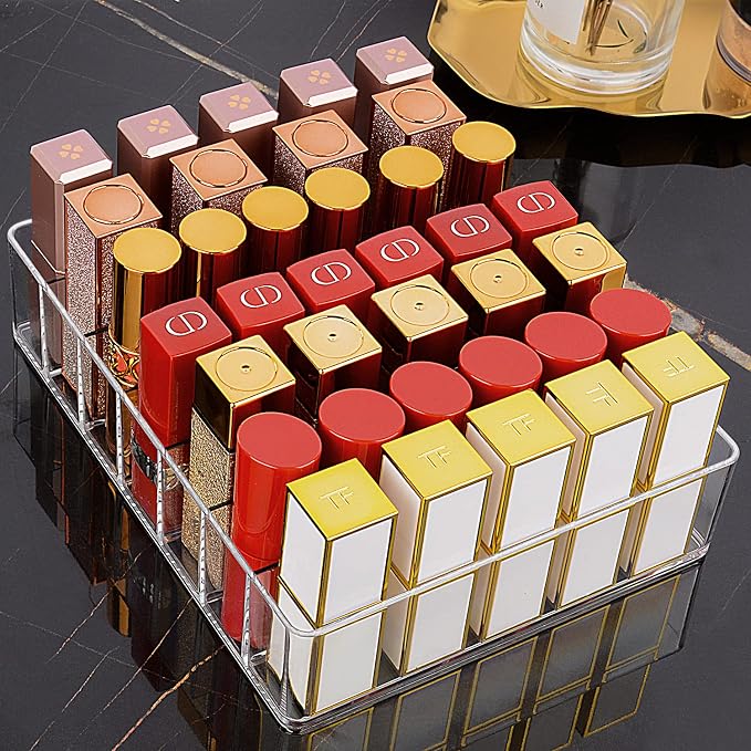 JessLab Makeup Organizer for Eyeshadow Palette and Lipstick, 7-Section Acrylic - Image 4