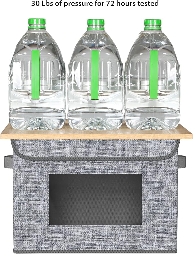 Univivi Fabric Foldable Storage Boxes Large Collapsible Stackable Storage Bins - Image 3