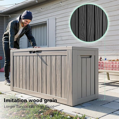 86 Gallon Outdoor Deck Box, Storage Lockable Waterproof Patio Furniture - Image 3