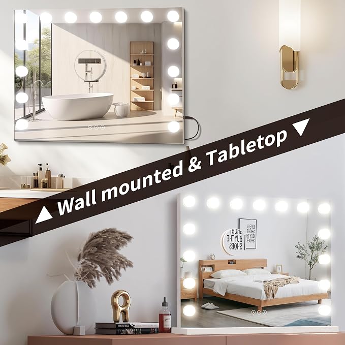 Vanity Mirror with Lights Lighted Makeup Mirror with 15 Dimmable LED Bulbs - Image 5