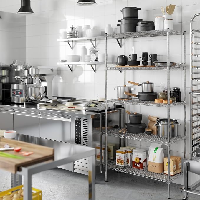 18" Deep x 36" Wide x 74" Height Wire Shelving Kit | 5-Tier | NSF Commercial - Image 6