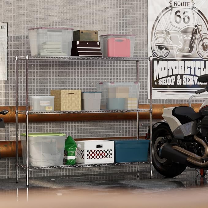 14" Deep x 60" Wide x 54" Height Wire Shelving Kit | 3-Tier | NSF Commercial - Image 5