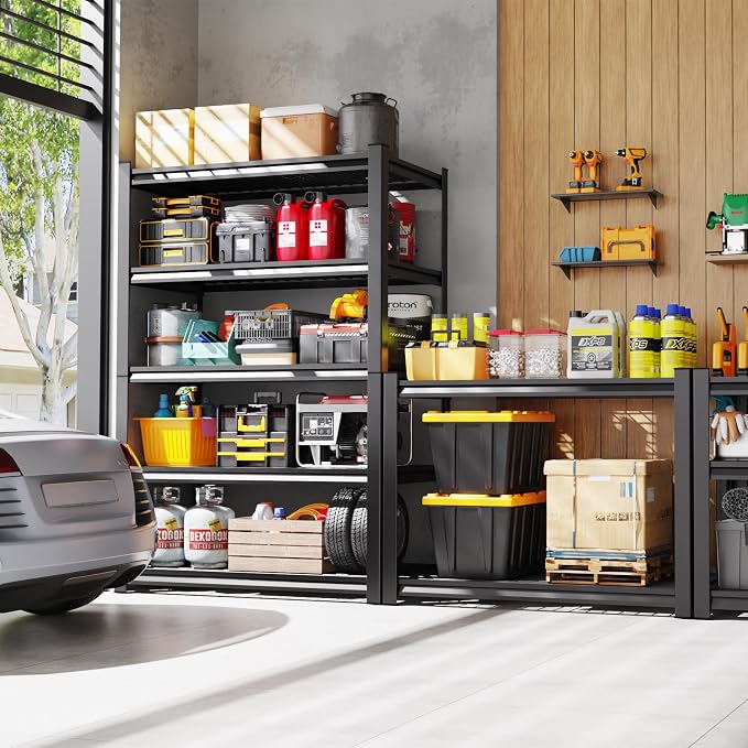 71" H Garage Shelving Heavy Duty Storage Shelves, 5-Tier Adjustable Metal - Image 2