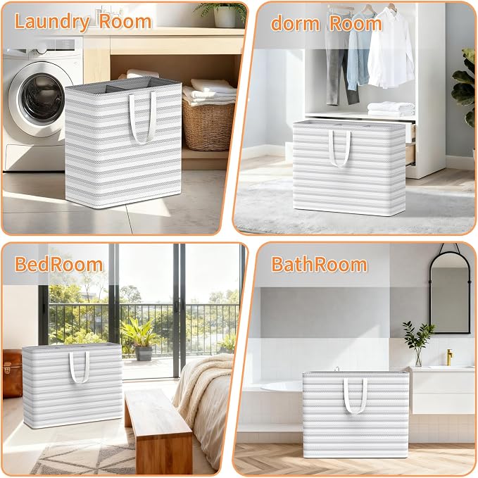 XXXL 36gal Large Laundry Basket, Laundry Hamper 2 Section - Image 7
