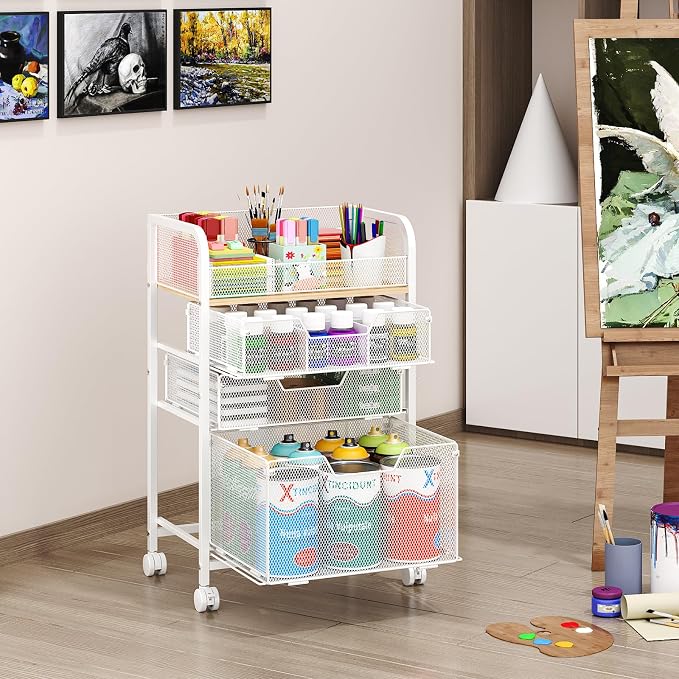 4-Tier Rolling Utility Cart - Image 6