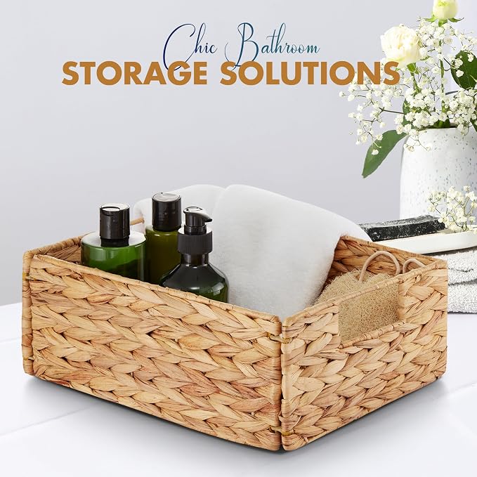 BLUEWEST Water Hyacinth Storage Baskets – Woven Hyacinth Organizer - Image 4