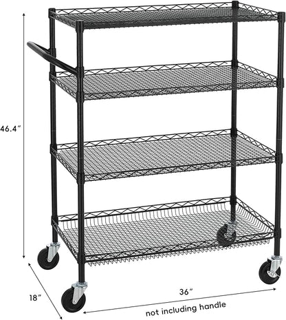 Finnhomy 4 Tier Heavy Duty Commercial Grade Rolling Cart - Image 3