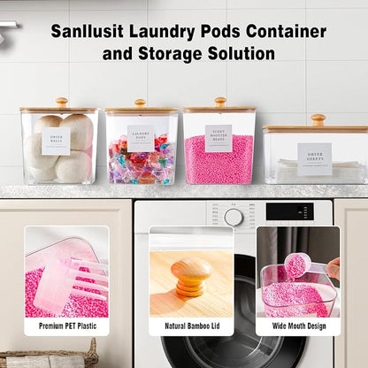 Laundry Room Organization Container, Dryer Sheet Holder Jars - Image 3