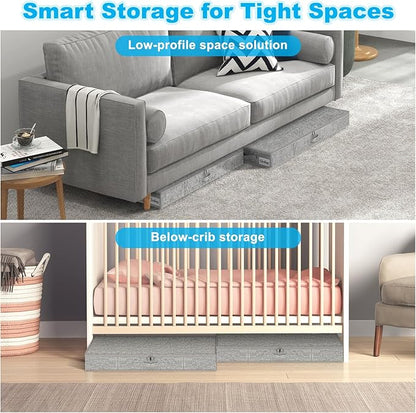 Under Bed Storage Container Bin 4 Pack, 4.5 Inch Slim Low Profile Underbed - Image 5