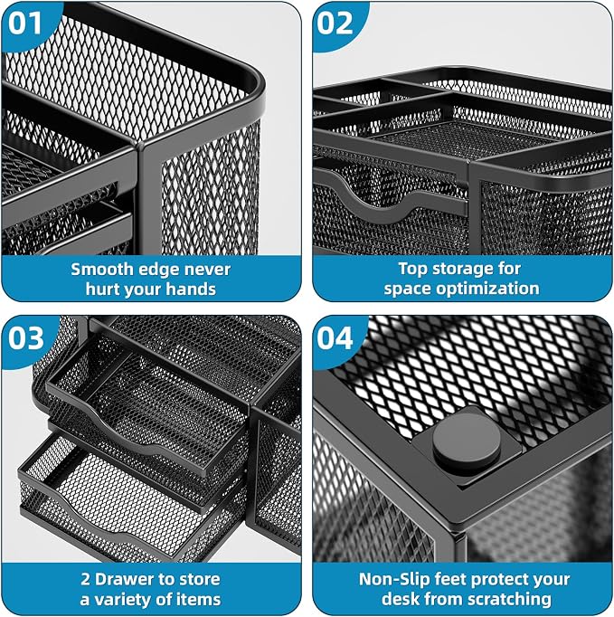 Marbrasse Mesh Desk Organizer, Pen Organizer - Image 6