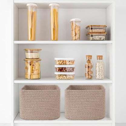 OIAHOMY 9”x9”x7” Storage Cubes, Cotton Rope Woven Baskets - Image 6