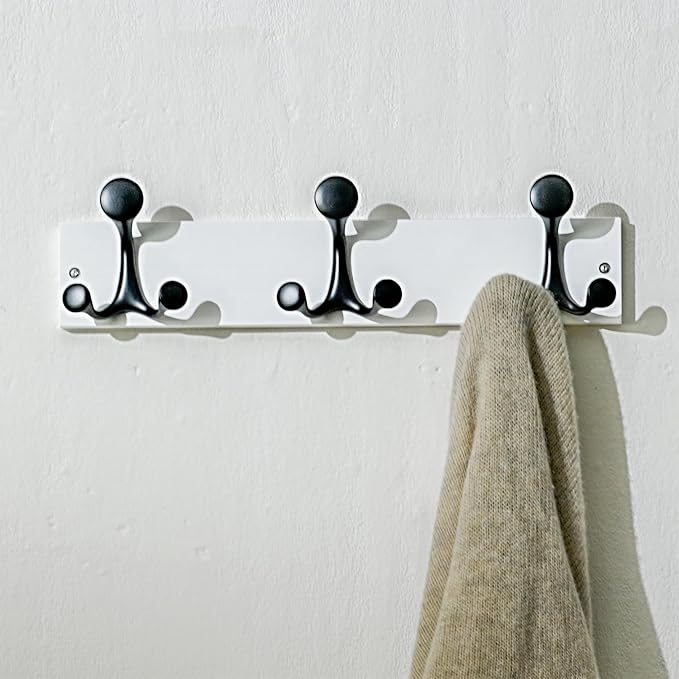 SKOLOO 17-Inch White Wood Coat Rack Wall Mount - Image 2