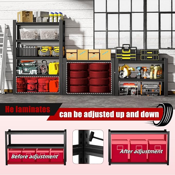72" H Garage Shelving, Heavy Duty Storage Shelves, 3000LBS Garage Shelving - Image 4