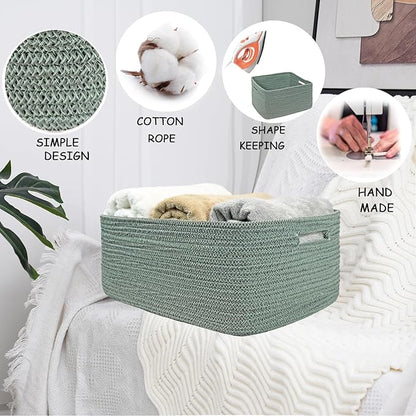 COMFY-HOMI Cotton Rope Woven Basket - Image 5