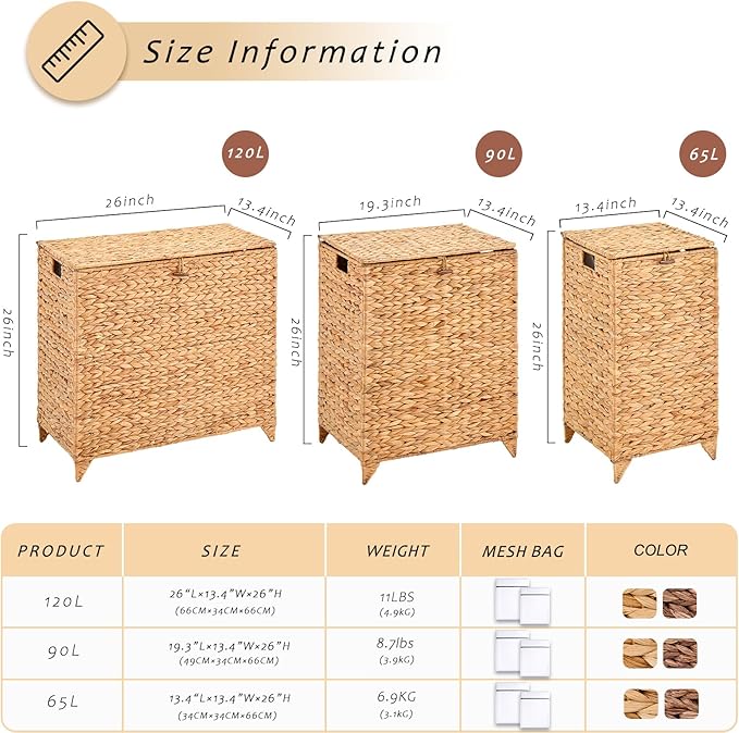 Handwoven Large Laundry Hamper - Image 3