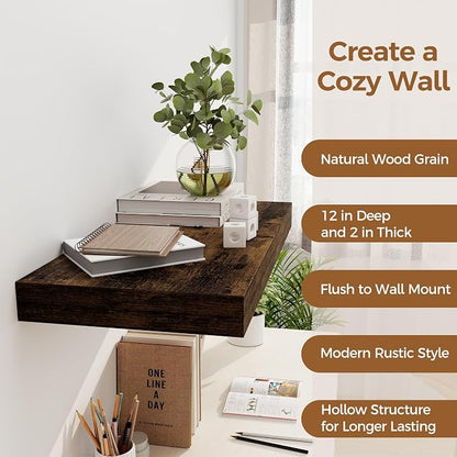 12 Inch Deep Floating Shelves, 24 x 12 Floating Shelf - Image 5
