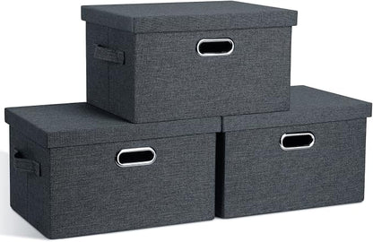 Medium 15" 21 Quart Collapsible Stackable Storage Bins by GraciadecoStorage