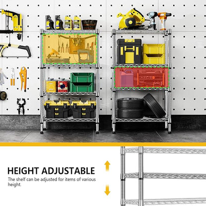 1000 lbs 4 Tier Shelf Metal Storage Shelves Wire Rack Closet Organizers - Image 7