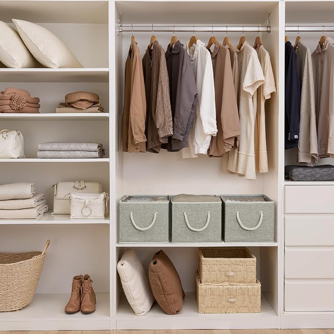 StorageWorks Storage Baskets for Shelves, Foldable Fabric Closet Storage Bins - Image 2