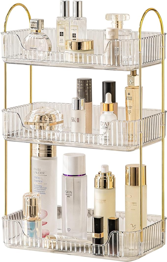 3 Tier Bathroom Organizer Countertop Makeup Perfume Tray Skincare Organizer by AKINBAS