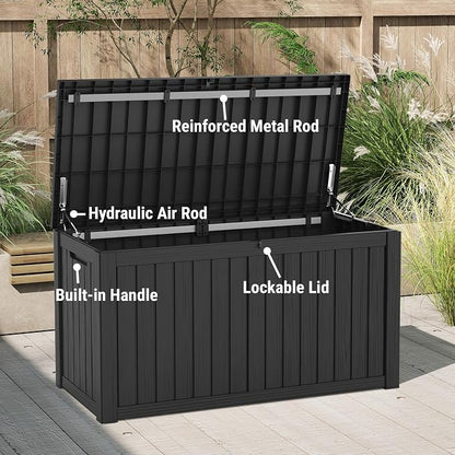 Mars Villa 150 Gallon Outdoor Storage Box Waterproof, Large Resin Deck Box - Image 5