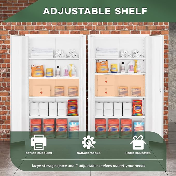Greenvelly Metal Garage Storage Cabinet - Image 4